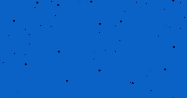 Fondo Azul Con Animación Partículas Negras — Vídeo de stock