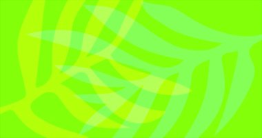 Soyut yeşil arkaplan, sarı bitki süsü animasyonu. Grafiksel arkaplan.
