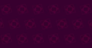 Mor Kırmızı Soyut Desen Animasyonu. Kare Süslemeli Grafiksel Arkaplan.