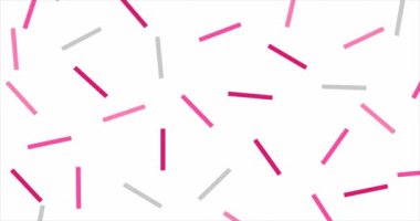 Renkli çizgileri olan beyaz bir arkaplan. Geometrik soyut arkaplan canlandırması.