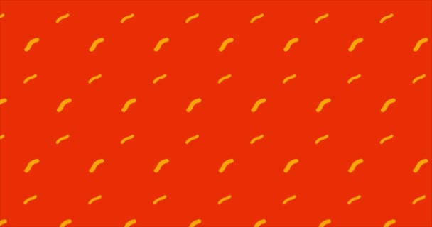 Červené Oranžové Pozadí Žlutým Abstraktním Vzorem — Stock video