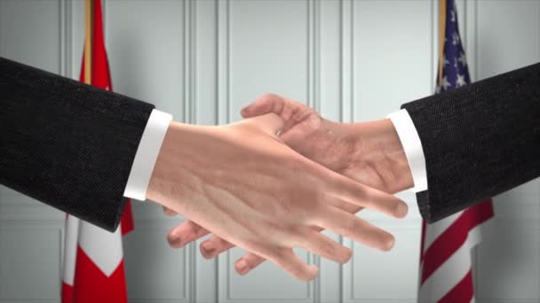 Україна Бізнес Бізнес України Державні Прапори Офіційний Сайт Diplomacy Handshake — стокове відео