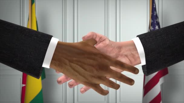 Togo Dan Usa Partnership Business Deal Bendera Pemerintah Nasional Official — Stok Video