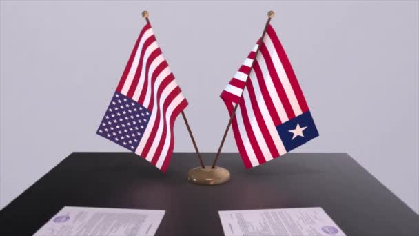 Λιβερία Και Ηπα Στο Τραπέζι Των Διαπραγματεύσεων Μια Διπλωματική Συμφωνία — Αρχείο Βίντεο