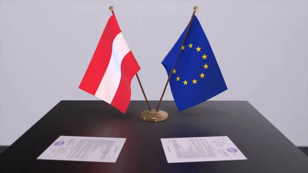 Австрія Європейський Прапор Столі Politics Deal Business Agreement Country Illustration — стокове фото
