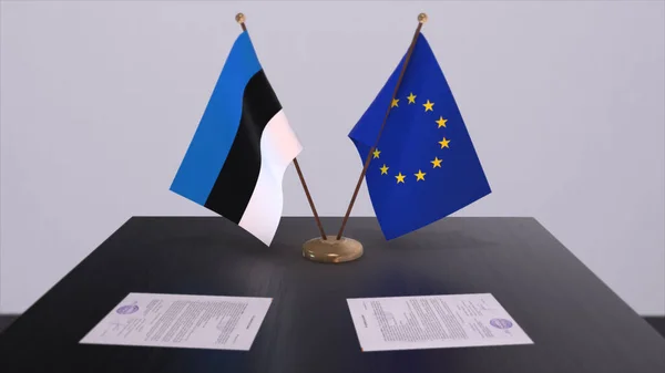 Естонія Прапор Столі Politics Deal Business Agreement Country Illustration — стокове фото