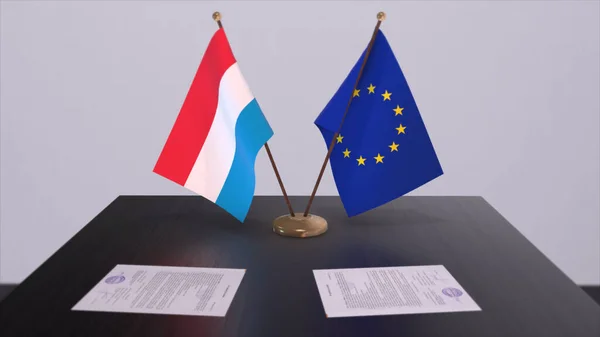 Люксембург Прапор Столі Politics Deal Business Agreement Country Illustration — стокове фото