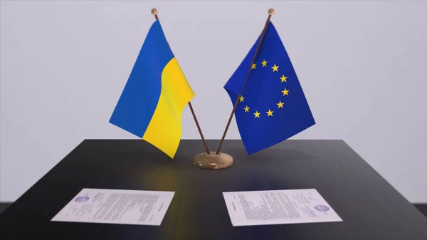 Прапор України Столі Politics Deal Business Agreement Country Illustration — стокове фото