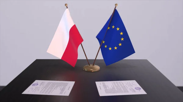 Прапор Польщі Столі Politics Deal Business Agreement Country Illustration — стокове фото