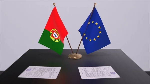 Португалія Прапор Столі Politics Deal Business Agreement Country Illustration — стокове фото