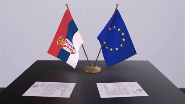 Сербія Прапор Столі Politics Deal Business Agreement Country Illustration — стокове фото