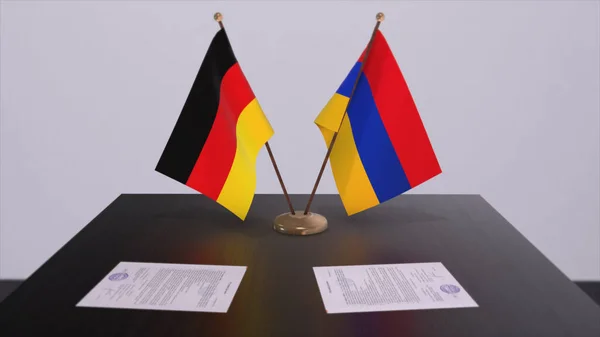 Armenia Germany Flag Politics Relationship National Flags Partnership Deal Illustration — Fotografia de Stock