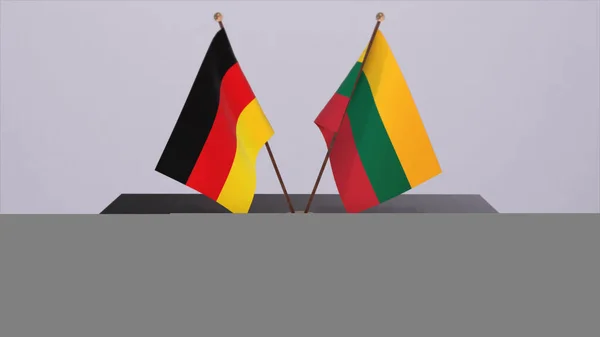 Lithuania Germany Flag Politics Relationship National Flags Partnership Deal Illustration — Fotografia de Stock