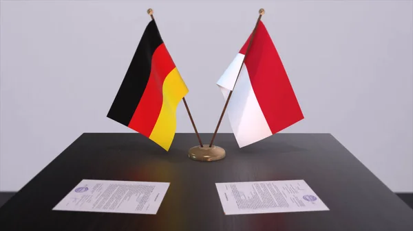 Monaco Germany Flag Politics Relationship National Flags Partnership Deal Illustration — Fotografia de Stock
