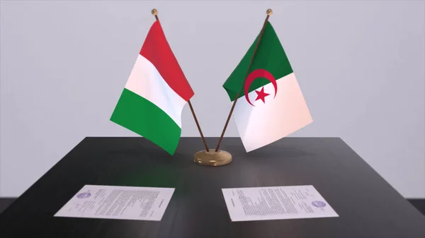 Algeria Italy Country Flags Illustration Politics Business Deal Agreement — Foto de Stock