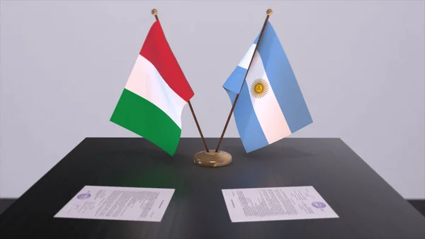 Argentina Italy Country Flags Illustration Politics Business Deal Agreement — Φωτογραφία Αρχείου