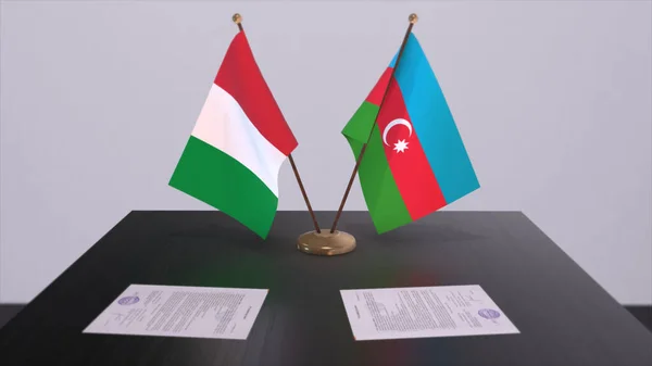 Azerbaijan Italy Country Flags Illustration Politics Business Deal Agreement — Foto de Stock