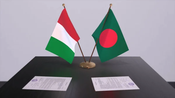 Bangladesh Italy Country Flags Illustration Politics Business Deal Agreement — Foto de Stock