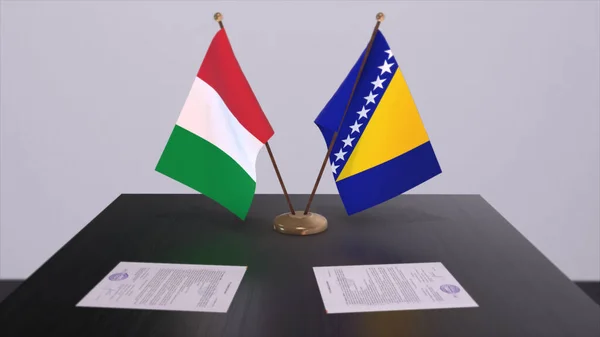 Bosnia Herzegovina Italy Country Flags Illustration Politics Business Deal Agreement — Φωτογραφία Αρχείου