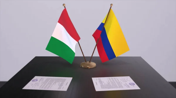 Colombia Italy Country Flags Illustration Politics Business Deal Agreement — Φωτογραφία Αρχείου