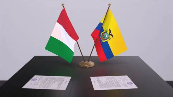 Ecuador Italy Country Flags Illustration Politics Business Deal Agreement — Φωτογραφία Αρχείου