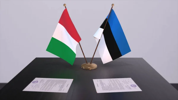 Estonia Italy Country Flags Illustration Politics Business Deal Agreement — Foto de Stock