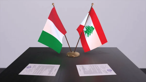 Lebanon Italy Country Flags Illustration Politics Business Deal Agreement — Φωτογραφία Αρχείου
