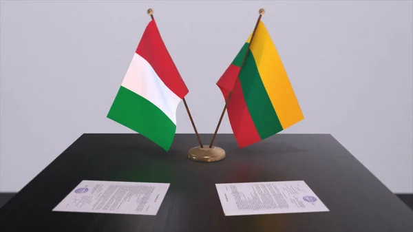 Lithuania Italy Country Flags Illustration Politics Business Deal Agreement — Foto de Stock