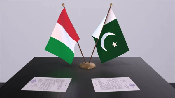 Pakistan Italy Country Flags Illustration Politics Business Deal Agreement — Foto de Stock
