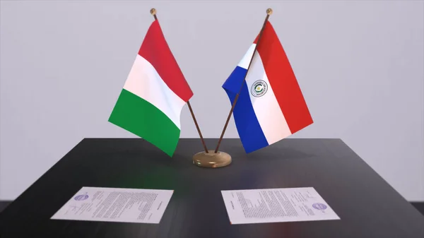 Paraguay Italy Country Flags Illustration Politics Business Deal Agreement — Φωτογραφία Αρχείου