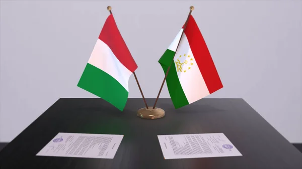 Tajikistan Italy Country Flags Illustration Politics Business Deal Agreement — Φωτογραφία Αρχείου