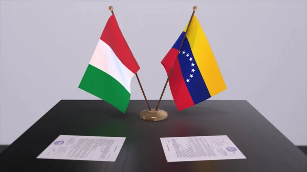 Venezuela Italy Country Flags Illustration Politics Business Deal Agreement — Φωτογραφία Αρχείου