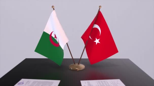 알제리와 회의에서 국기를 애니메이션 — 비디오