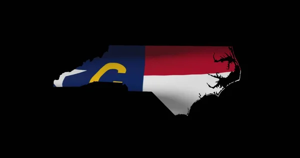 Carolina Del Norte Mapa Contorno Png Icono Bandera Estatal —  Fotos de Stock