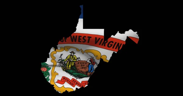 West Virginia Mapa Contorno Png Icono Bandera Estatal — Foto de Stock