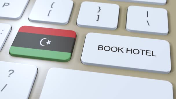 Buchen Sie Online Ein Hotel Libyen Mit Website Taste Auf — Stockvideo