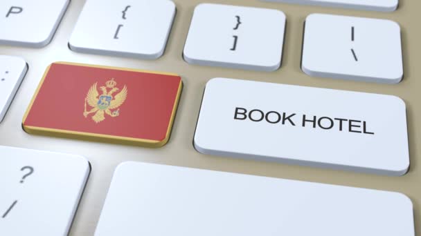 Reservieren Sie Online Ein Hotel Montenegro Mit Website Taste Auf — Stockvideo