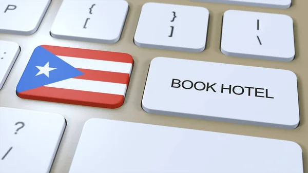 Κάντε Κράτηση Απευθείας Σύνδεση Hotel Puerto Rico Κουμπί Στο Πληκτρολόγιο — Φωτογραφία Αρχείου