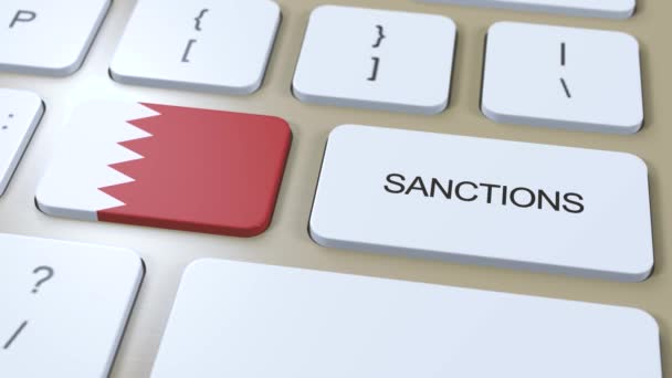 Bahrein Impõe Sanções Contra Algum País Sanções Impostas Bahrein Botão — Vídeo de Stock