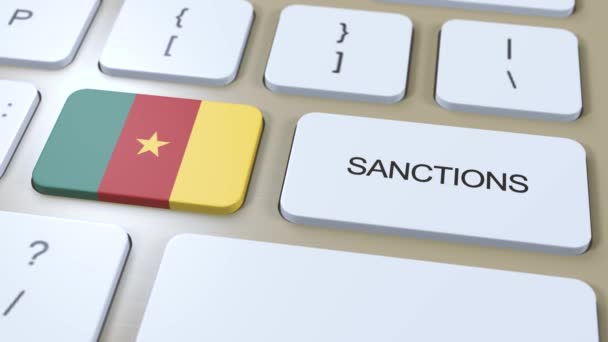 Kamerun Inför Sanktioner Mot Vissa Länder Sanktioner Mot Kamerun Knappen — Stockvideo