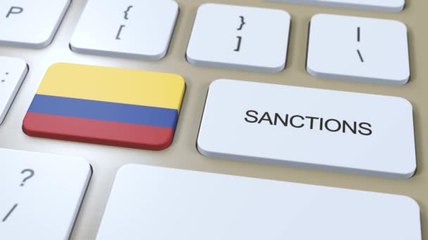 Колумбія Вводить Санкції Проти Деяких Країн Встановлений Замовлення Колумбії Клавіатура — стокове відео