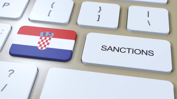 Croacia Impone Sanciones Contra Algún País Sanciones Impuestas Croacia Pulsador — Vídeos de Stock