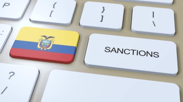 Ekwador Nakłada Sankcje Niektóre Kraje Sankcje Nałożone Ekwador Przycisk Klawiatury — Wideo stockowe