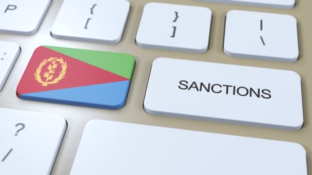 Erytrea Nakłada Sankcje Niektóre Kraje Sankcje Nałożone Erytreę Przycisk Klawiatury — Wideo stockowe