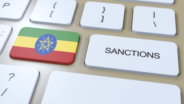 Etiópia Impõe Sanções Contra Alguns Países Sanções Impostas Etiópia Botão — Vídeo de Stock