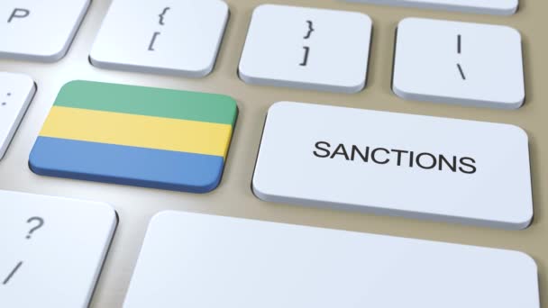 Gabon Nakłada Sankcje Niektóre Kraje Sankcje Nałożone Gabon Przycisk Klawiatury — Wideo stockowe