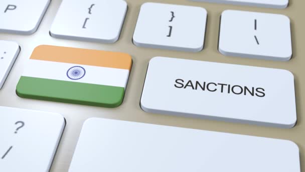 India Legt Sancties Tegen Een Bepaald Land Sancties Opgelegd Aan — Stockvideo