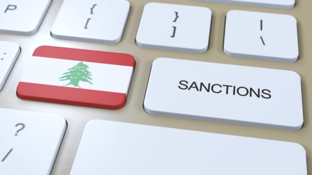Líbano Impõe Sanções Contra Alguns Países Sanções Impostas Líbano Botão — Vídeo de Stock