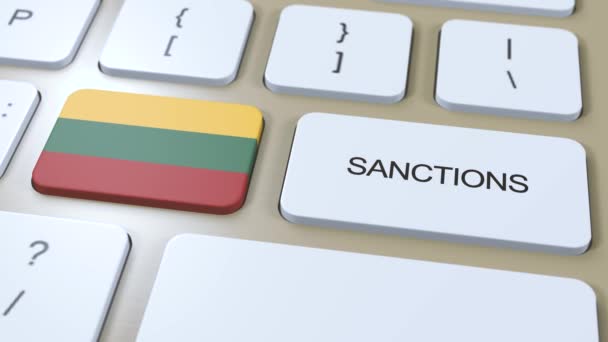 Lituania Impone Sanciones Contra Algún País Sanciones Impuestas Lituania Pulsador — Vídeo de stock