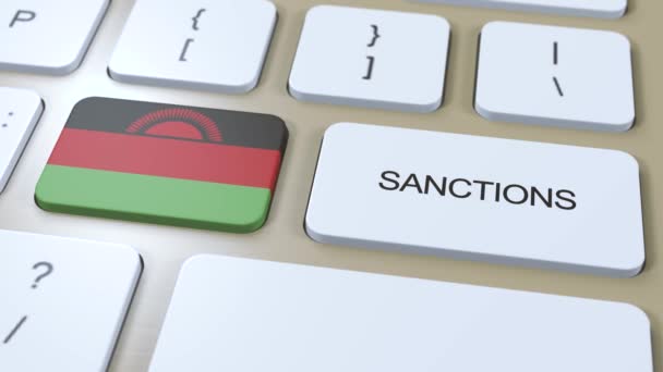 Malawi Verhängt Sanktionen Gegen Ein Land Sanktionen Gegen Malawi Tastendruck — Stockvideo